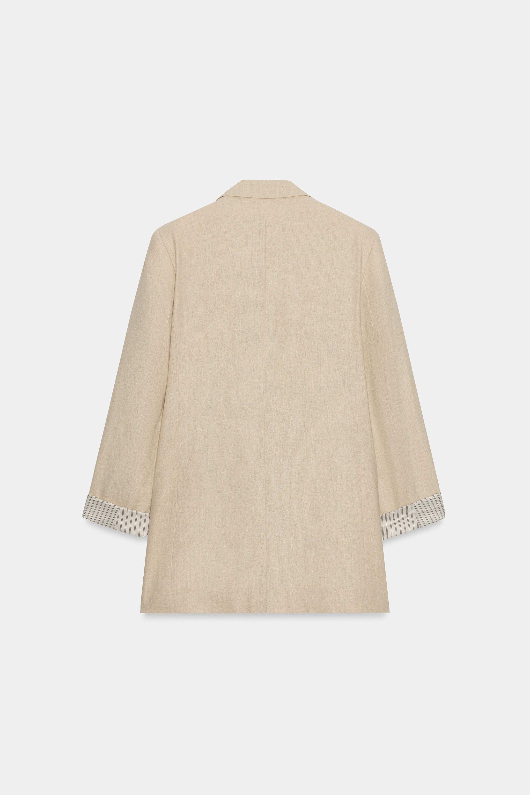 VESTE AVEC LIN À MANCHES RETROUSSÉES